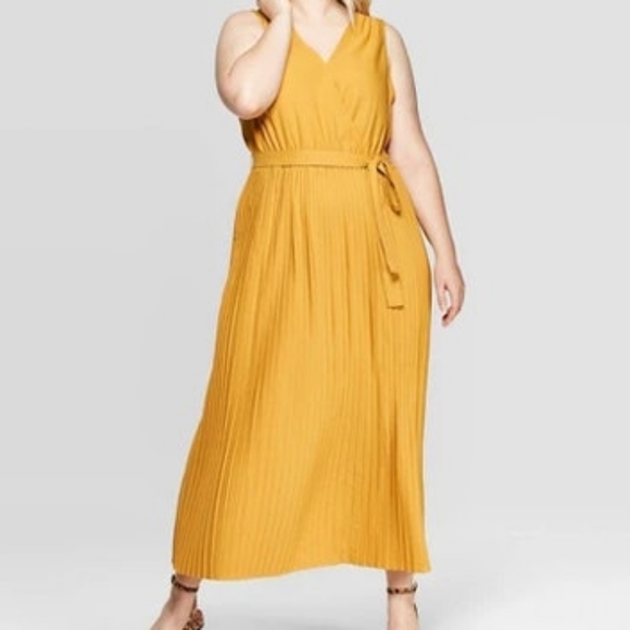 Ava & Viv Dresses & Skirts - Ava & Viv Yellow Pleated Maxi Dress